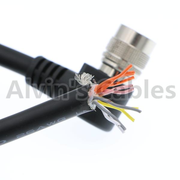 12 Pin Hirose Right Angle Female to Open end Shield Coaxial Cable for Sony Basler Cameras