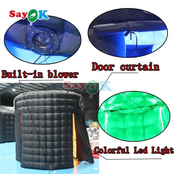 Oxford Cloth Inflatable Photo Booth Enclosure Backdrop Portable Inflatable 360 Circular Photo Booth