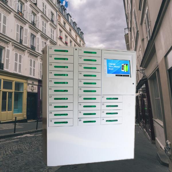 Network Signage Wifi Coin Operated Secure Phone Charging Station For Museum / Library