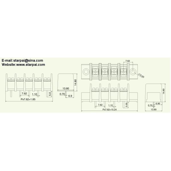 Barrier Terminal Block Pin pitch::7.62mm