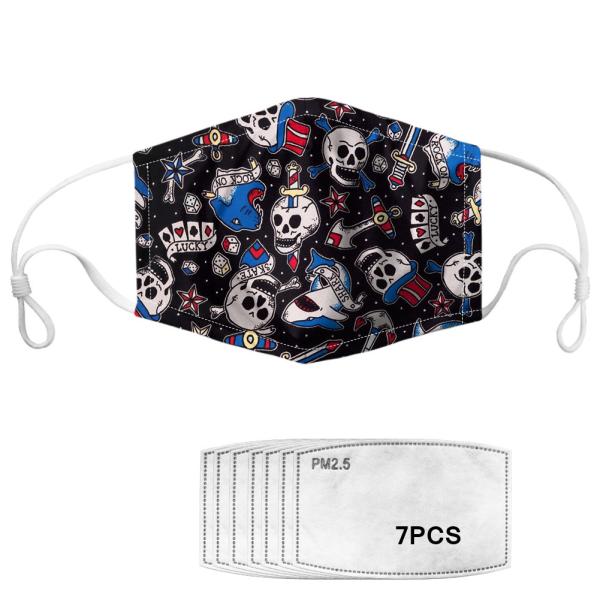 Reusable Polyester Decorative Cloth Face Mask For Party Role Play