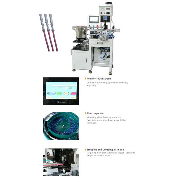 Wire Stripping Semi Automatic Terminal Crimping Machine With Vibration Plate For Insulated Tube