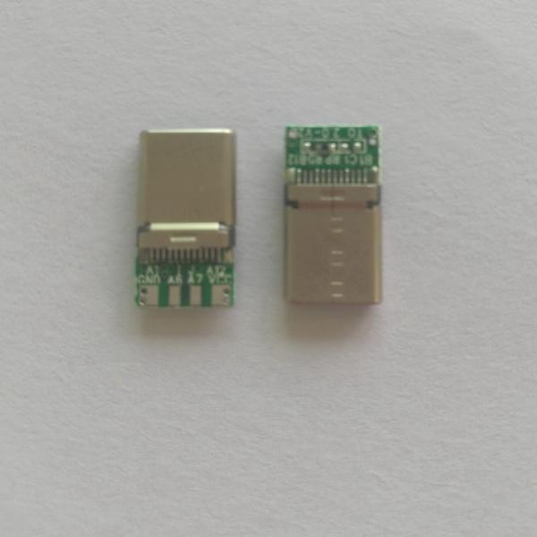Quality USB3.1  type-C 2.0 nickel plated Riveting 4 solder joints male type-C connector for sale