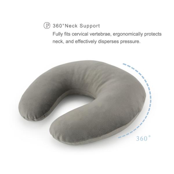 Customizable Soft Memory Foam U Shaped Neck Pillow Effectively Disperses Pressure