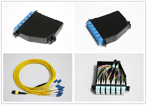 Singlemode MPO Fiber Optic Cassette With LC Duplex Optical Fiber Adapter