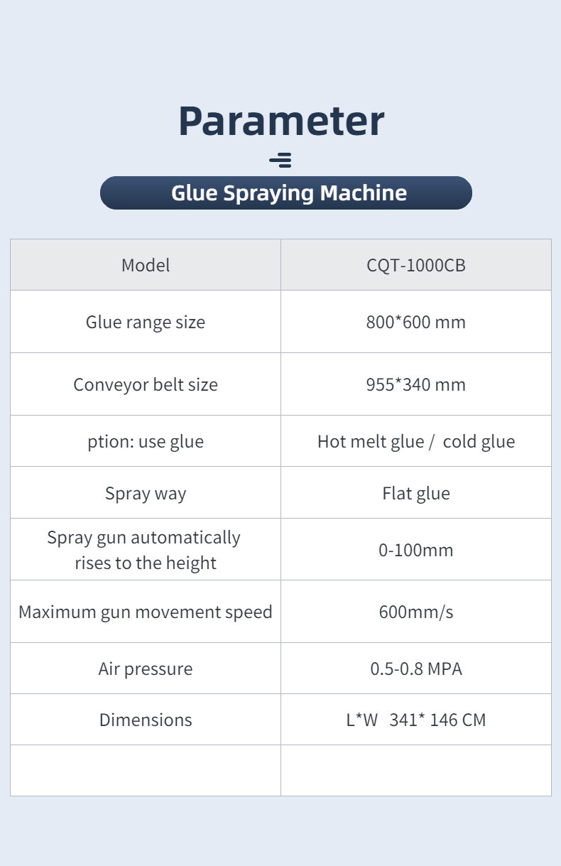 Maximum Gun Movement Speed of 600/s for CQT-1000CB Hot Melt Adhesive Spraying Machine