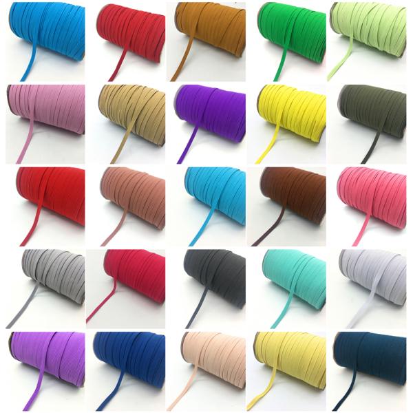 Wholesale flat elastic cord for note book roll packing colorful elastic band tape