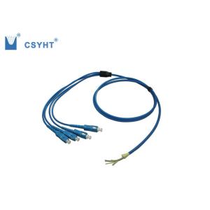 China 2 / 4 Core Armoured Fiber Optic Pigtail , Blue Single Mode / Multimode Pigtail wholesale