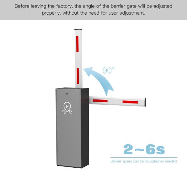 HCW Full Automatic Parking System Straight Boom Barrier , 1-6m Arm RFID Boom Barrier Gate