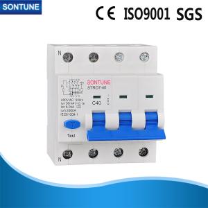 C40 White 4 Pole RCBO , IP20 Residual Current Breaker With Overload Protection 