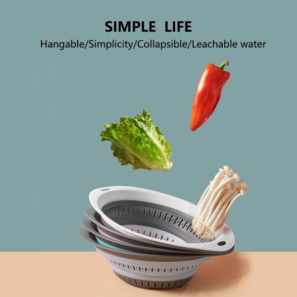 Collapsible Colander And Strainer Silicone Strainer Colanders & Food Strainers For Vegetable And Fruit Kitchen Essential
