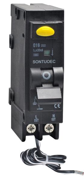 Quality 10KA Insert  Type RCBO Circuit Breaker  Single Phase 1P+N IEC61009 Up 40A Black Color for sale