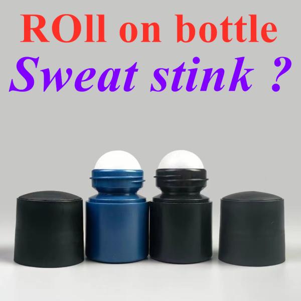 30ml 50 Ml 60ml Refillable essential oil body odor Empty HDPE Plastic Roll on Deodorant Bottles Round Roller Ball