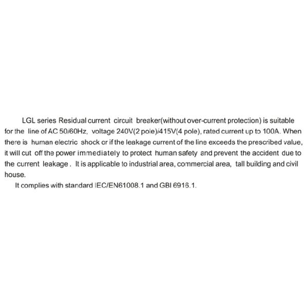 240V/415V residual current circuit breaker RCCB