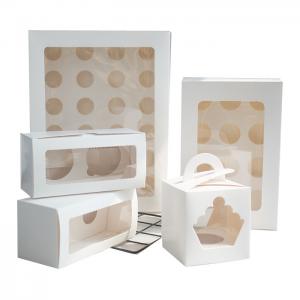 China Food Grade White Cake Cardboard Box Trays With Cardboard Hole Holders Insert on sale