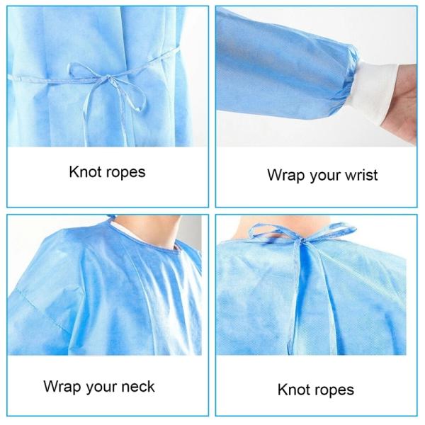 Non Woven En13795 Disposable Isolation Gowns 20g