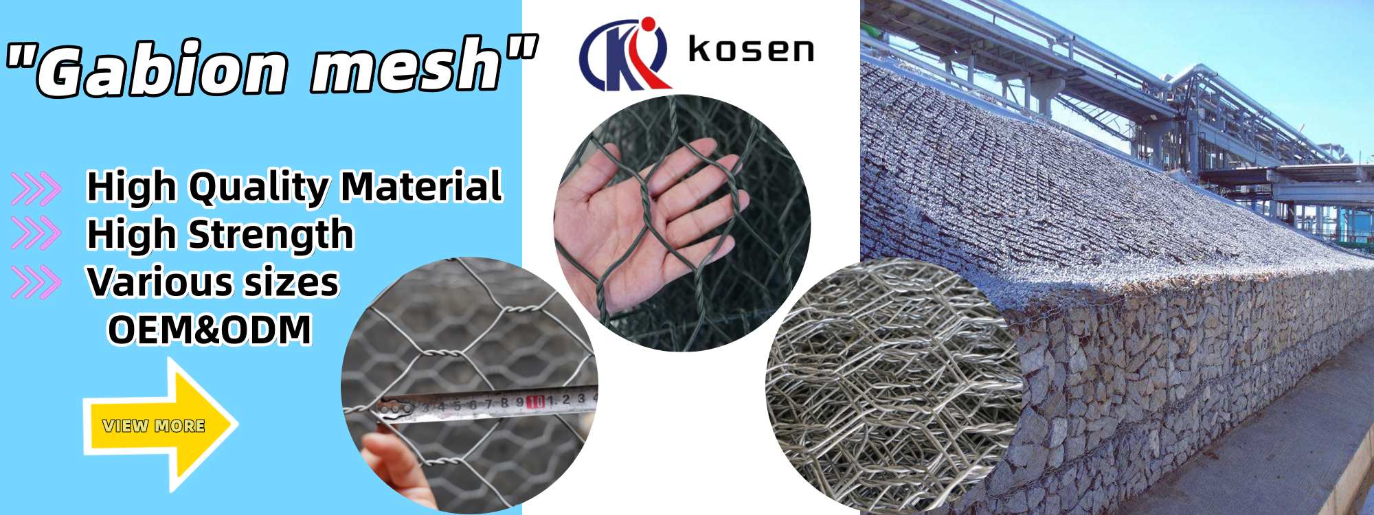 2x1x1 Gabion Box Galvanized Hexagonal Woven Wire Mesh for Punching Processing Service