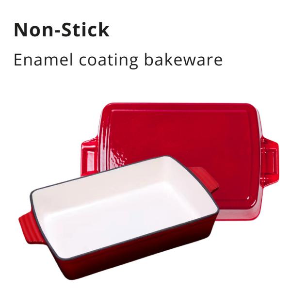 Quality 27*24*4.5cm Cast Iron Frying Pan Heavy Duty Enamel Coating Cast Iron Baking Pan for sale