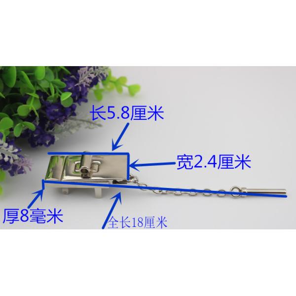 Personality design three-piece suit silver color metal accessories zinc alloy rectangle bag locks