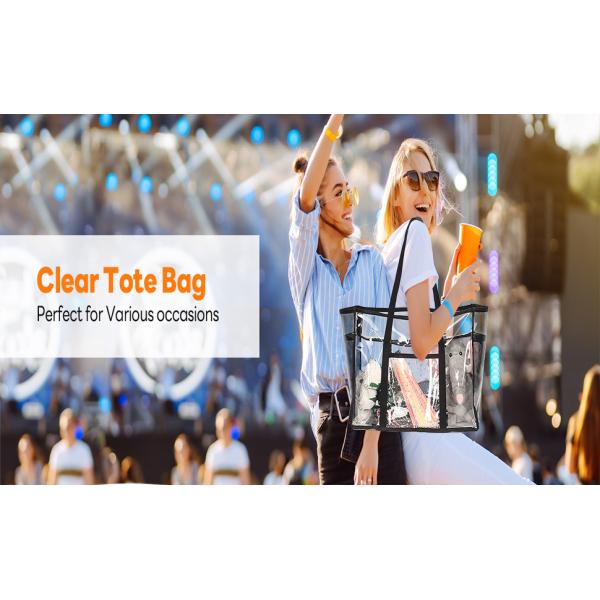 Transparent tote bag for music festival