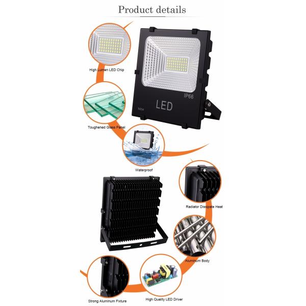 Fish Scale Reflector 50W LED Outdoor Flood Lighting For Garden , Power Factor >0.95