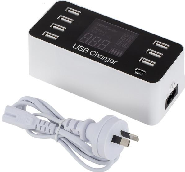 Quality 40W   Multi Port Phone Charger  Multi Port Mobile Charger With LCD Digital Display for sale