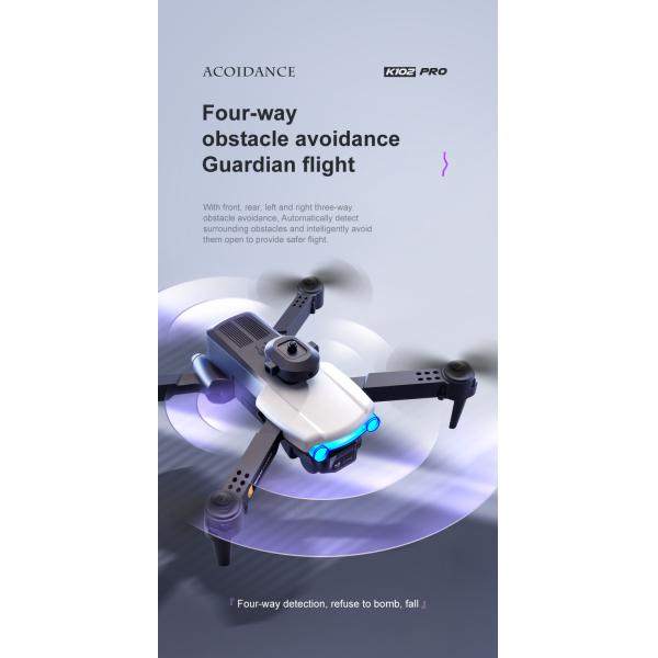 HD Aerial Photography Quadcopter K102 PRO Mini Obstacle Avoidance Drone with WIFI FPV Dual Camera Foldable RC Aircraft