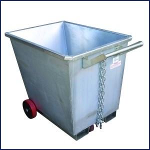 Quality 350kg Low Profile Dump Hopper Forklift Attachment Metal Self Dumping Hoppers for sale