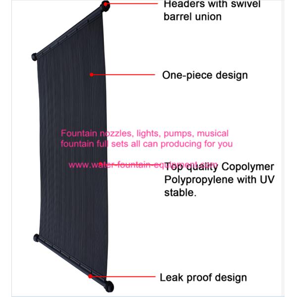 Polypropylene Swimming Pool Control System Solar Heating Panels Size 1m 2m 3m x 1m