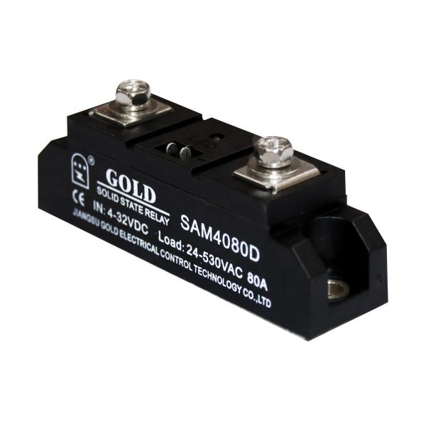 GOLD single-phase 80A industrial-grade DC-controlled AC solid-state relay model SAM4080D