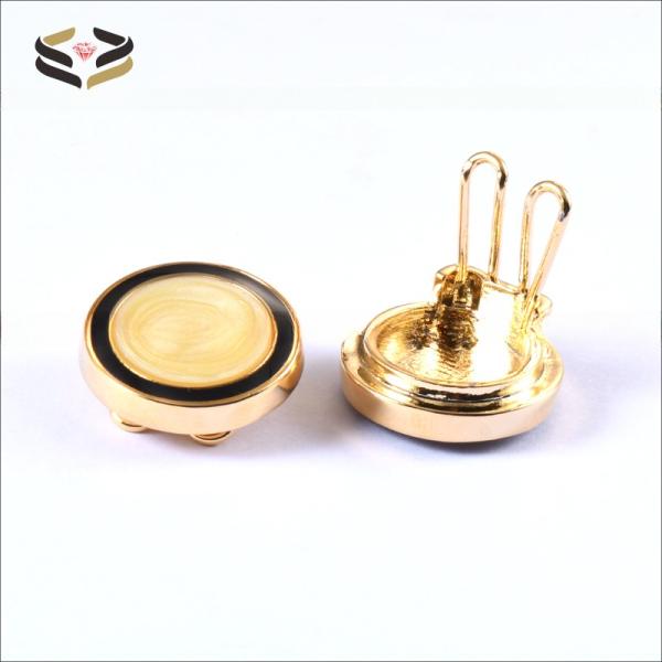 Coffee Epoxy Inlay Brass Button Cover Cufflinks Round For Men'S Normal Shirt