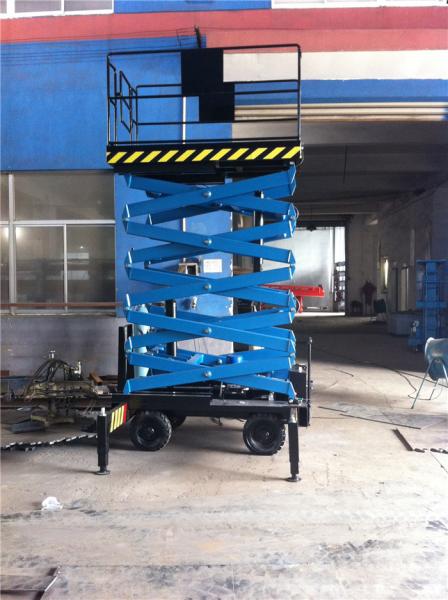 Quality 8m 300kg mobile scissor table is movable sicssor device which is working at aerial for sale