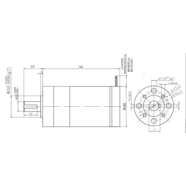 Small DC Servo Motor DC24V 100W 2000rpm Output Torque 23NM Swing Barrier Gate