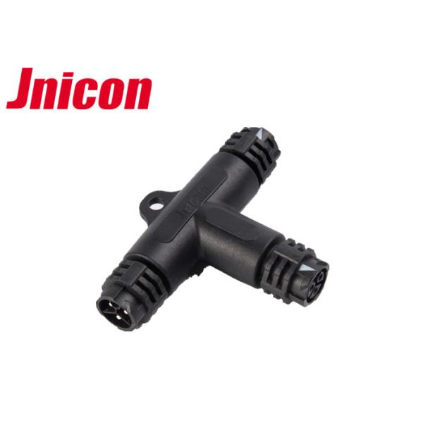 T Shape Waterproof Data Connector Outdoor 3 Pin IP67 Three - Way Push Locking