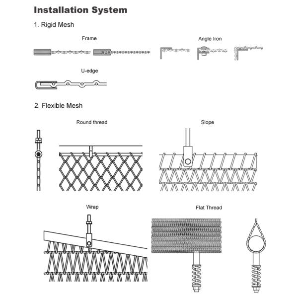 Decorative Steel Woven Wire Mesh Panels SS316L Elevator Mesh 15m Length