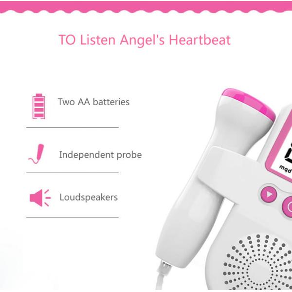 LCD Display Fetal Heart Rate Detector Doppler Heartbeat Detector For Pregnancy