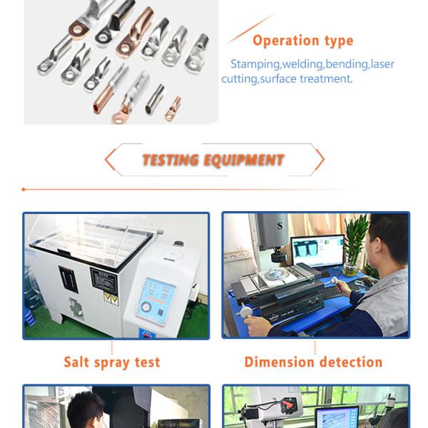SC Tinned Copper Cable Lugs Ring Connectors AWG10-5/16 2.5-1000mm2 Battery Terminal Crimping Lug for Automotive Marine Solar
