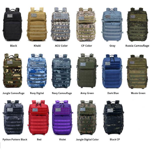 Red Polyester Tactical Travel Laptop Backpack 45L Outdoor Military Backpack