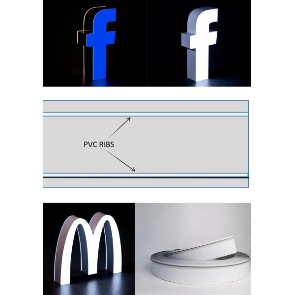 Colorful Primed Letterform Material Trimless Letterform With Edge Design and LED Light Source