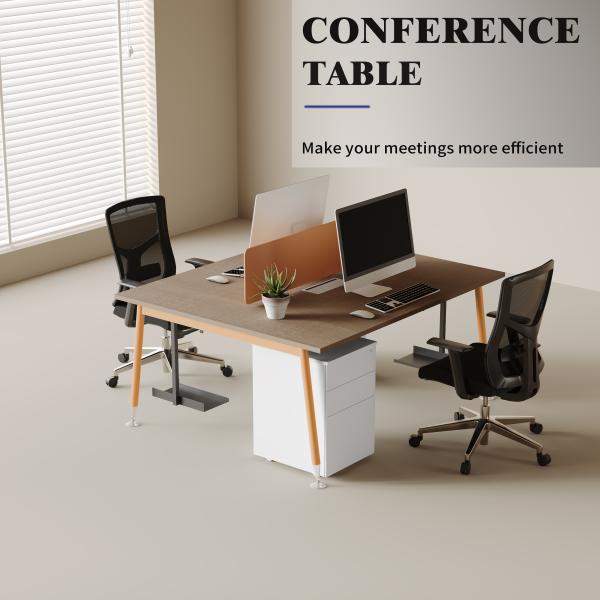 Wood Open Space Office Workstation Lockable Drawers and Customizable Options for Business Needs