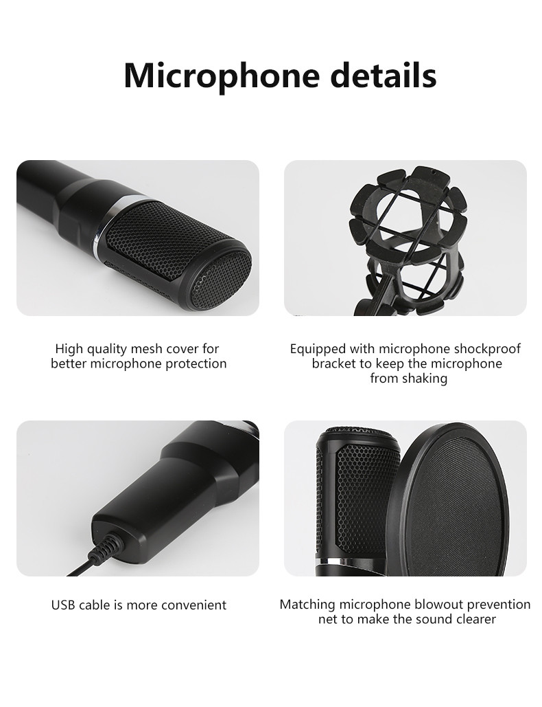 USB Microphone for laptop and Computers for Recording Streaming Twitch Voice overs