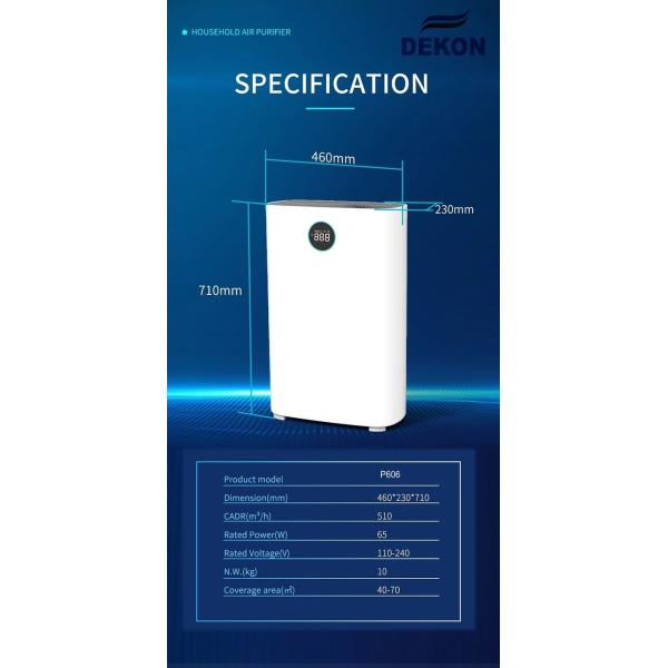 600CMH HEPA H14 PM2.5 Filtration air purifier with UVC air sterilizer and dininfection digital display touch control