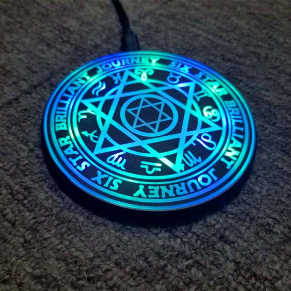 Ultra Slim Magic Matrix Flashing 10W portable wireless charger Qi Certified Fast Charging