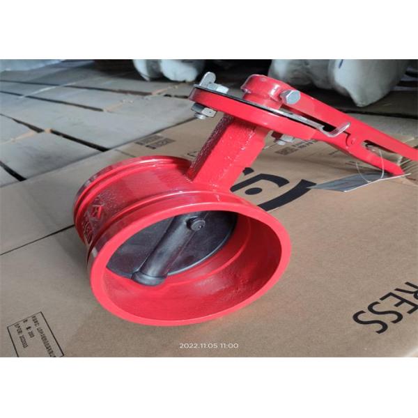 Size 200mm Red Butterfly Valve Fire Protection Clamp Connection