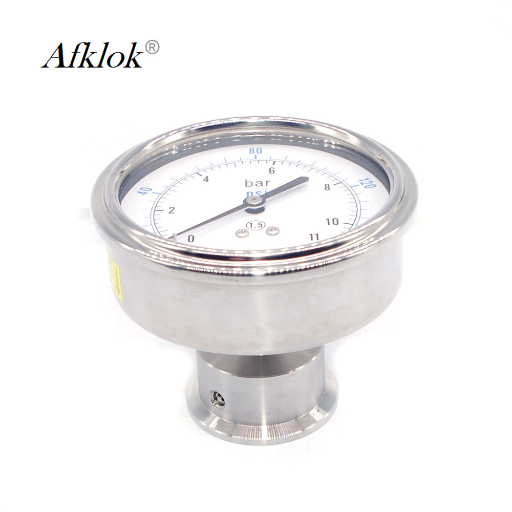 Sanitary Diaphragm Gas Pressure Test Gauge High Precision Anti - Collision