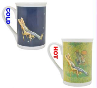 Quality Heat sensitive coffee cups temperature color changing cups with lid for sale
