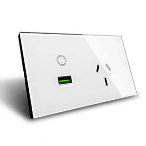 China Wifi Socket for US Standard Electrical wall Socket Outlet White Crystal Glass 15A AC Wall Powerpoints and USB 2.1A 5V on sale