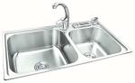 China SS 304 Top Mount Stainless Steel Sink , Double Bowl Kitchen Sinks CE/UPC Certified for sale