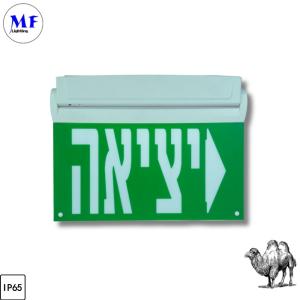 China IP65 Waterproof Indoor Outdoor Battery 3hours 24hours Long Duration Wall Ceiling Hanging Mount White Green Exit Sign LED Emergency Light for Hotel wholesale