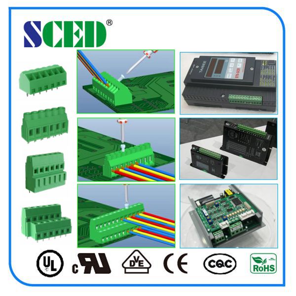 Double Levels Spring Cage Clamp PCB Terminal Block 300V PA66 Stackable Connector